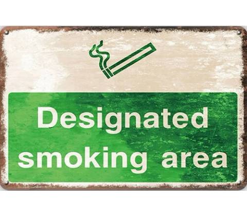 Ceduľa Designated smoking area