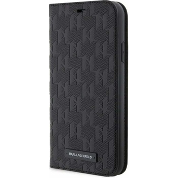 Pouzdro Karl Lagerfeld PU Saffiano Monogram Book iPhone 11 černé