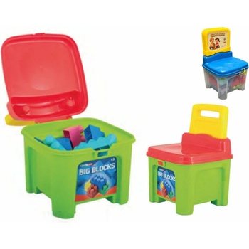 Mikro trading Plastová židlička se stavebními kostkami - 22 ks