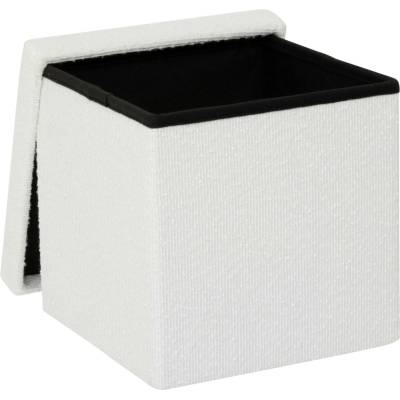 5five Simply Smart Skládací puf z bouclé MODUL, 31 x 31 cm bílý