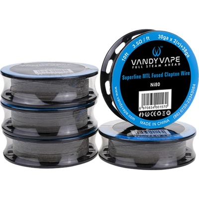 Vandy Vape nichromový drát Superfine MTL Fused Clapton Ni80 3,04m - 30*2 + 38GA 3,5ohm – Zboží Mobilmania