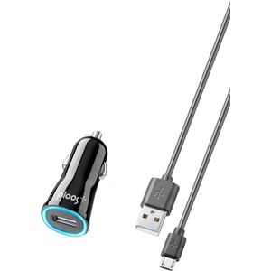 Ploos Зарядно за кола 12V Ploos в microUSB кабел, 2A, Черен