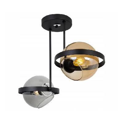 Light Home Stropní svítidlo Ring, 2x skleněné stínítko (mix 3 barev), (výběr ze 3 barev uchycení)