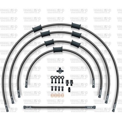 STANDARD Hadica prednej brzdy sada Venhill POWERHOSEPLUS KAW-5007FB-BK (5hadic v sade) čiernej hadice, čierne koncovky