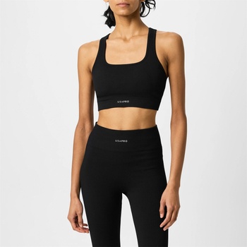 Image 1 of USA Pro Seamless Ribbed Bra Womens - Black