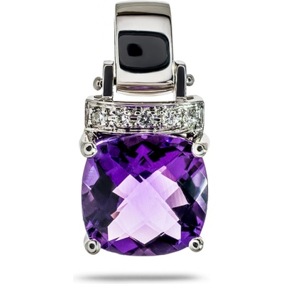 Blink-Blink Luxusný diamantový prívesok z bieleho zlata s Ametystom 7027BDAmV