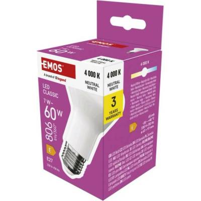 EMOS LED žiarovka Classic R63 E27 7 W 60 W 806 lm Neutrálna biela ZQ7E43