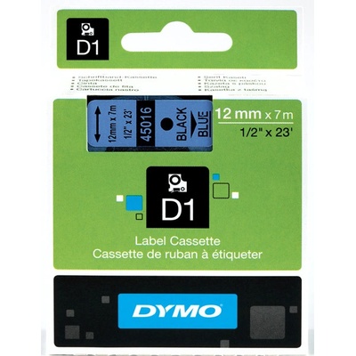 Páska Dymo D1 12 mm černý tisk/modrý podklad, 45016, S0720560