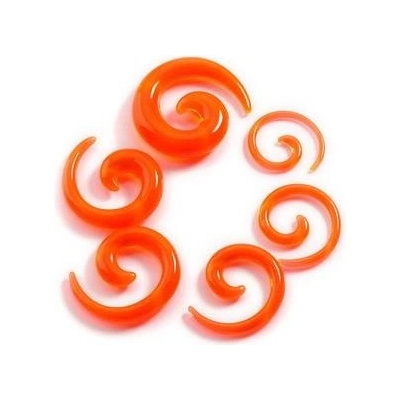 Šperky4U roztahovák do ucha spirála průhledná oranžová EP1022-06