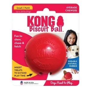 KONG biscuit ball small - играчка, топка за лакомства, за куче от гума - САЩ - bb3