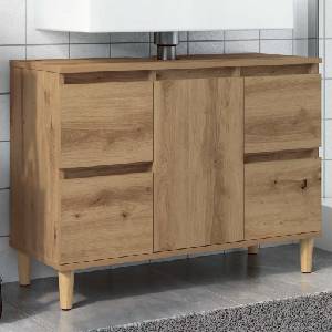 vidaXL Шкаф за мивка Artisan Oak 80x33x60 cm Инженерна дървесина (857127)