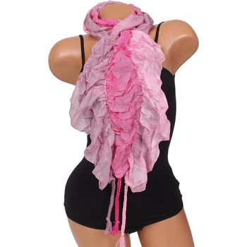 Ефектен дамски шал в розово