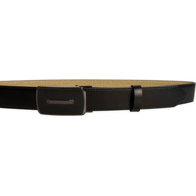 Belts 35-020-A19 pánský luxusní kožený společenský opasek s plnou sponou černý