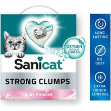 SANICAT Strong Clumps bentonitový kočkolit Baby powder 6 l