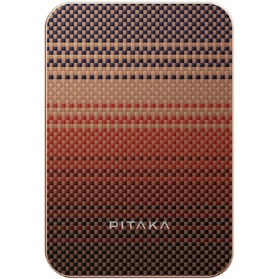 PITAKA Преносима външна батерия с USB-C порт и безжично зареждане с MagSafe - Pitaka Qi2 Aramid Fiber Magnetic Power Bank 5000 mAh 15W (червен) (PBQ2402)