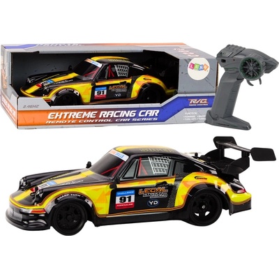 Lean Toyss Auto na dálkové ovládání RC s gumovými kolečky Drift žluté 1:16