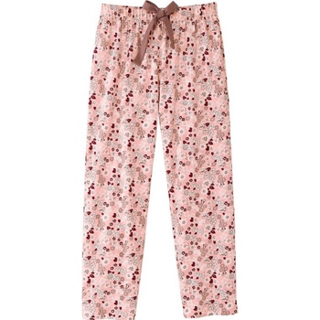 Blancheporte dlhé pyžamo vé nohavice s kvetovanou potlačou ružová