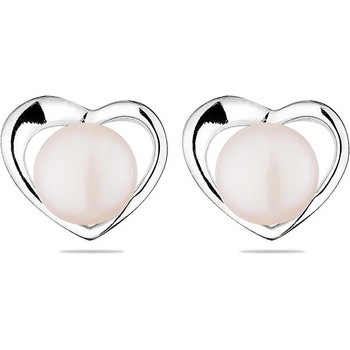 Image 1 of Swan Сребърни обици със сладководни бели перли SE0364W Swan