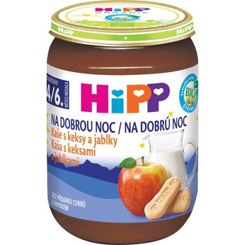 Hipp na dobrú noc Bio s keksíkmi a jablkami 190g