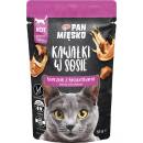 Kapsičky pre mačky Pan Mięsko kúsky v omáčke kuracie a krevety 85 g