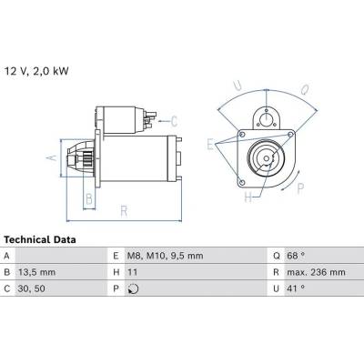 BOSCH 0 986 026 390 Startér (0986026390)