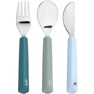 Lassig Detský príbor Cutlery with Silicone Handle Tiny Team Dog uni 3 ks