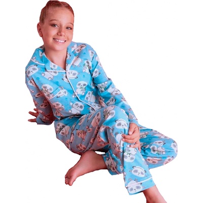 Dívčí pyžamo Panda 1F0805 modré