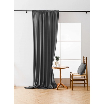 Textilomanie Šedý zatemňovací závěs VELVET 140x250 cm Zavěšení: Kovové kroužky – Zboží Dáma