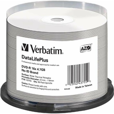 Verbatim DVD-R DL 4,7GB 16x, printable, spindle, 50ks (43755)