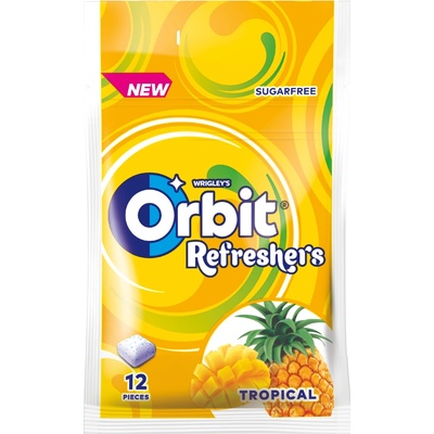 Orbit žvýkačky tropické ovocná žvýkačka ananas mango bez cukru 26 g
