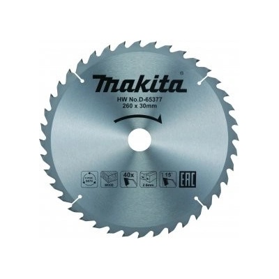 Makita D-65377 pilový kotouč 260mm x 30mm x 40T – Zboží Dáma