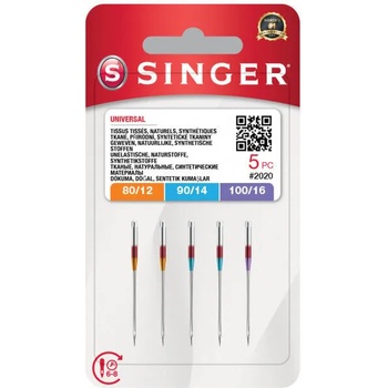 Singer 2020 - 80/12, 90/14, 100/16 - 5x Игла за шевна машина (N2020S111416M503)
