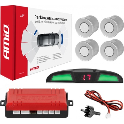 AMiO Asistenty parkování LED COB 4 senzory stříbrné