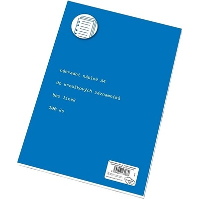 KOH-I-NOOR Náhradní vložka do kroužkových záznamníků A4 100 listů bez linek – Zboží Živě