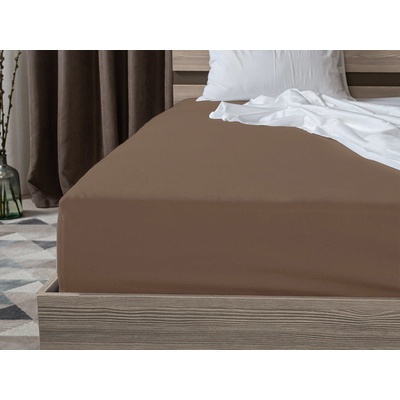 Textilomanie Jersey prostěradlo Exclusive tmavě hnědé 200x220
