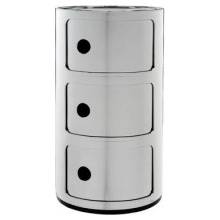 Kartell Componibili Metal 3box stříbrný