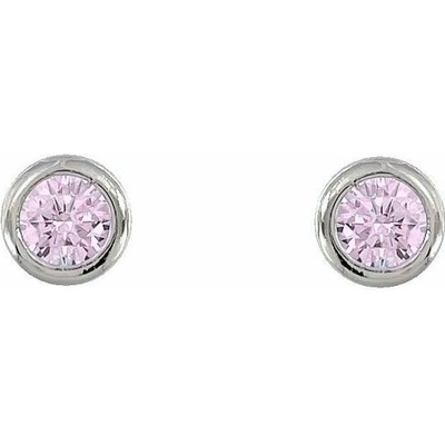 INFINITYSILVER Strieborné náušnice s ružovými zirkónmi L43676Rs