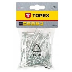 Topex Aluminium rivets 4.0 x 16 mm, 50 pcs