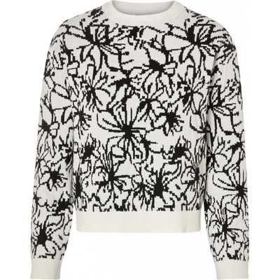 esmara Dámský pletený svetr květiny bílá černá – Zboží Dáma