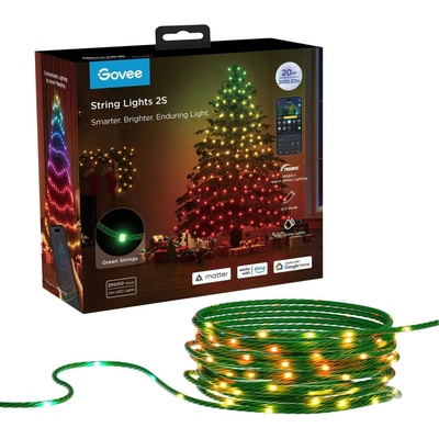 Govee - LED RGBICW Vonkajšia vianočná reťaz 2700-6500K 20m Wi-Fi Matter IP66 H80C4C41