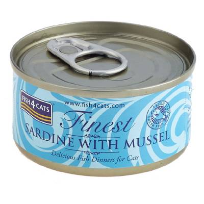FISH4CATS Finest sardinka s mušľami konzerva pre mačky 70 g