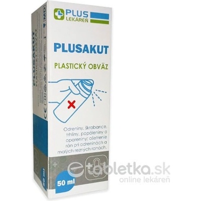 PLUS LEKÁREŇ PLUSAKUT Plastický obväz tekutá ochranná náplasť v spreji 1x50 ml