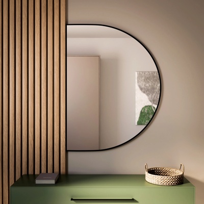 Baltica Design Tiny Border Semi Round 100x50 cm černá 5904107923604