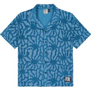 Picture Мъжка риза с копчета Picture Spongy Shirt - Blue Flower Embossed (033-3091-0112)