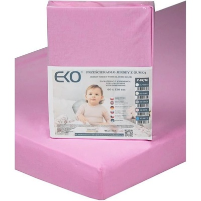 EKO Prostěradlo s gumou žerzej růžové 60x120