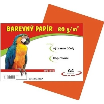 barevné papíry A4 80g 100ls oranžové