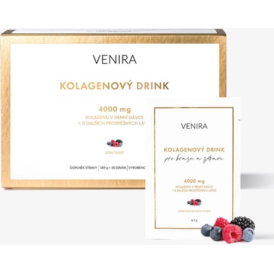 Venira kolagenový drink pre vlasy nehty a pleť malina 189 g 30 dávok