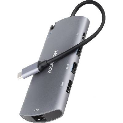 AXAGON HMC-6M2, USB 3.2 Gen 1 hub, 2x USB-A, HDMI, RJ-45 GLAN, SATA M.2, PD 100W, kabel USB-C 18cm