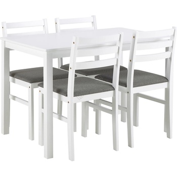 Actona Комплект трапезна маса с 4 стола emily, бял (ao0142)