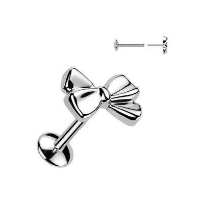 Šperky4U Piercing do brady mašlička PUSH IN labreta TITAN, TIT1660